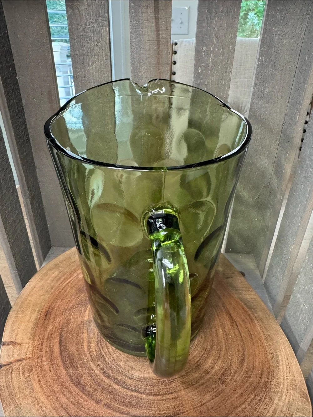 Vintage Hazel Atlas El Dorado Green Bubble Pitcher
